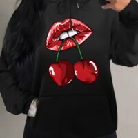 Худі чорне жіноче ДТФ | 32-031