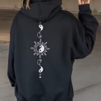 Худі чорне жіноче ДТФ | 32-033