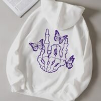 Худі  біле жіноче ДТФ | 32-034