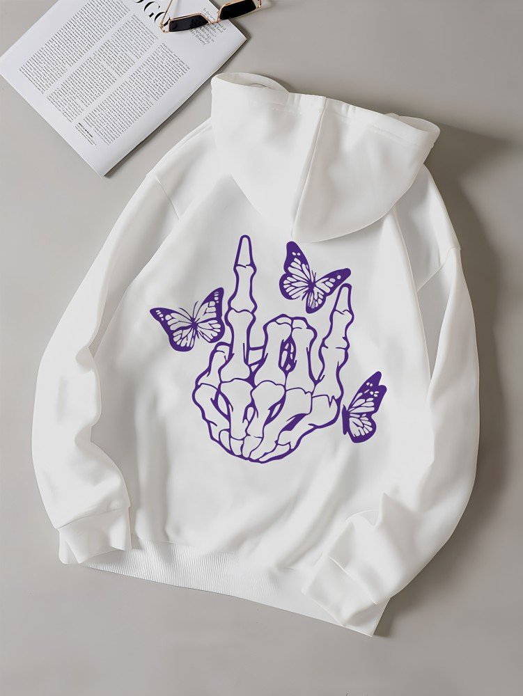 Худі біле жіноче ДТФ | 32-034