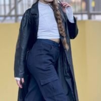 Штани карго жіночі коттон з поясом в комплекті темносині