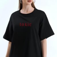 Жіноча футболка з дтф чорна -  - 61-112