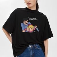 Жіноча футболка з дтф чорна -  - 61-128