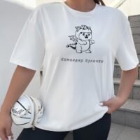 Жіноча футболка з дтф біла -  - 61-130