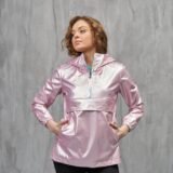 Жіночий рожевий анорак "Unique" з плащової тканини. Женский розовый анорак "Unique" из плащевой ткани.