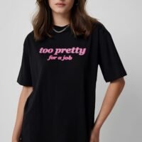 Жіноча футболка з дтф чорна -  - 61-133