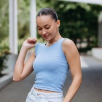 Майка топ жіноча блакитна