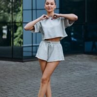 Костюм жіночий топ з шортами меланж