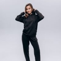 Худи жіноче (unisex) чорний двохнитка