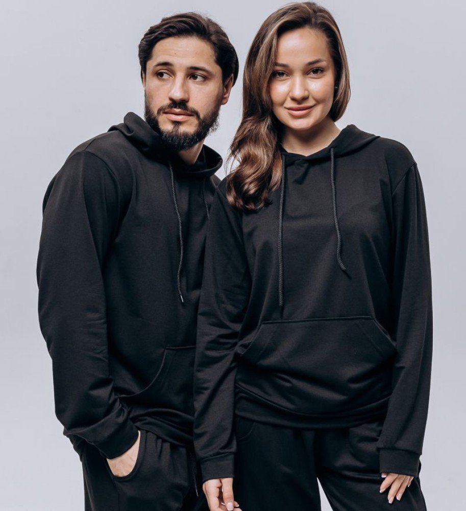 Худи жіноче (unisex) чорний двохнитка - Зображення 2