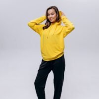Худи жіноче (unisex) жовте двохнитка