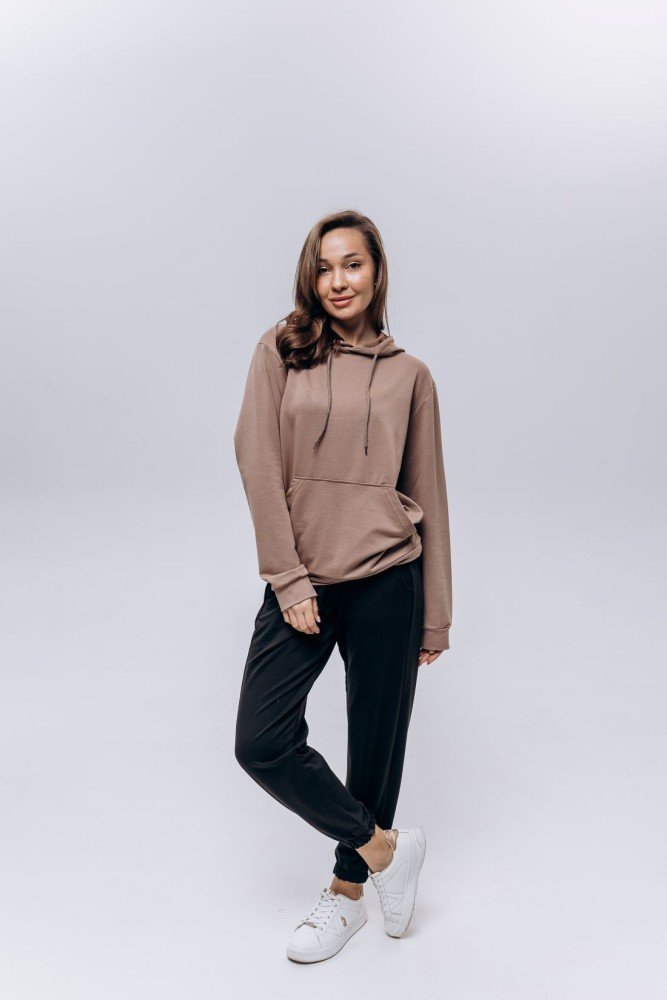 Худи жіноче (unisex) мокко двохнитка