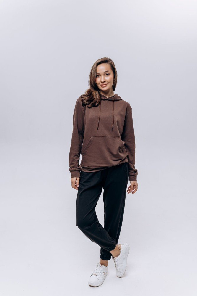 Худи жіноче (unisex) шоколад двохнитка