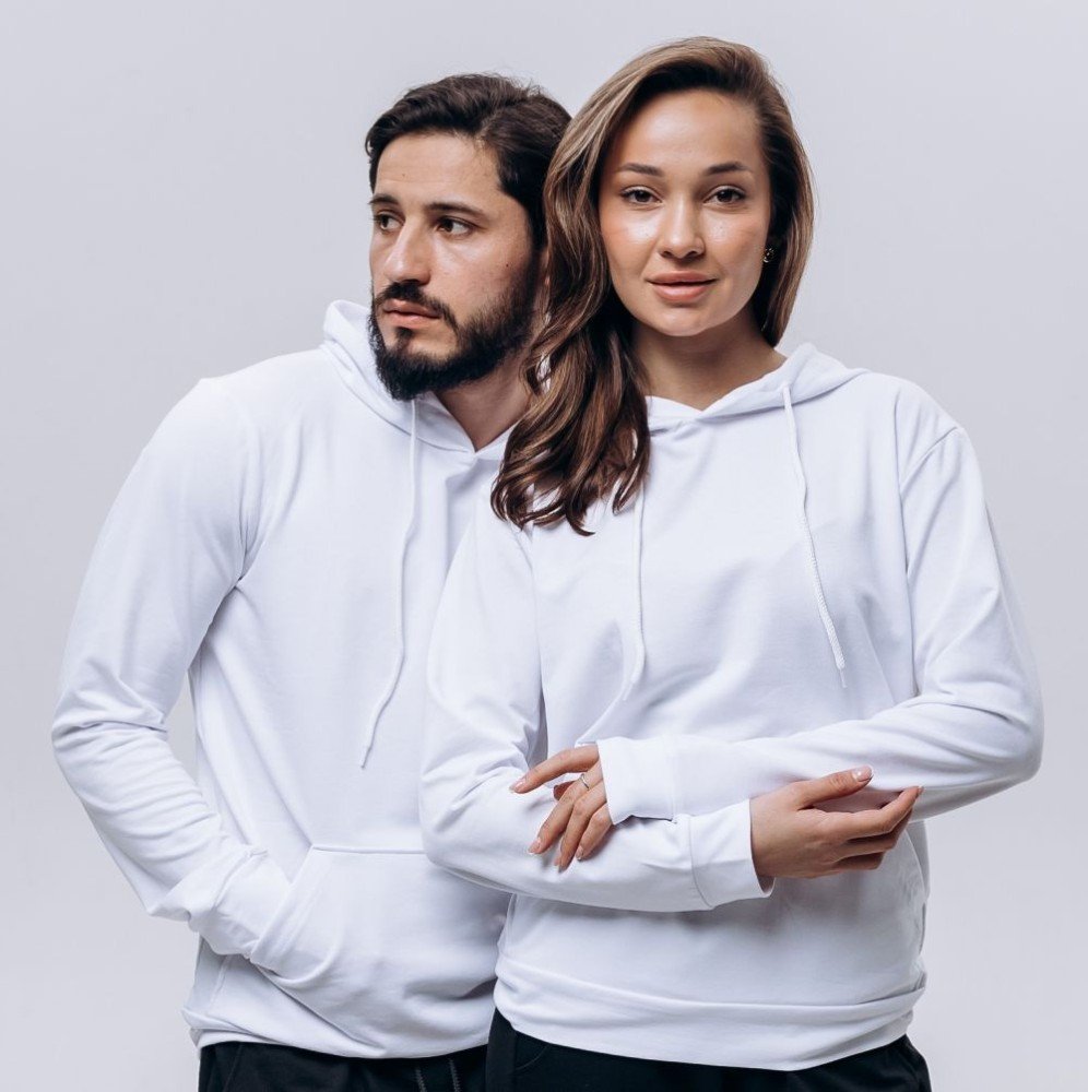 Худи жіноче (unisex) біле двохнитка - Зображення 2