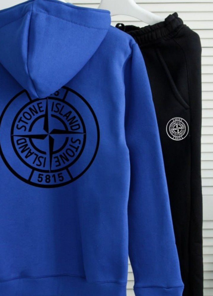 Зимовий костюм на флісі худі синє штани чорні - Зображення 2