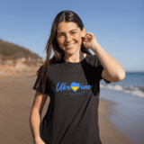 Футболка жіноча з принтом патріотичним чорна