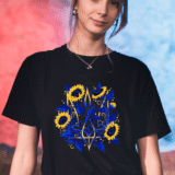 Футболка жіноча з патріотичним принтом чорна