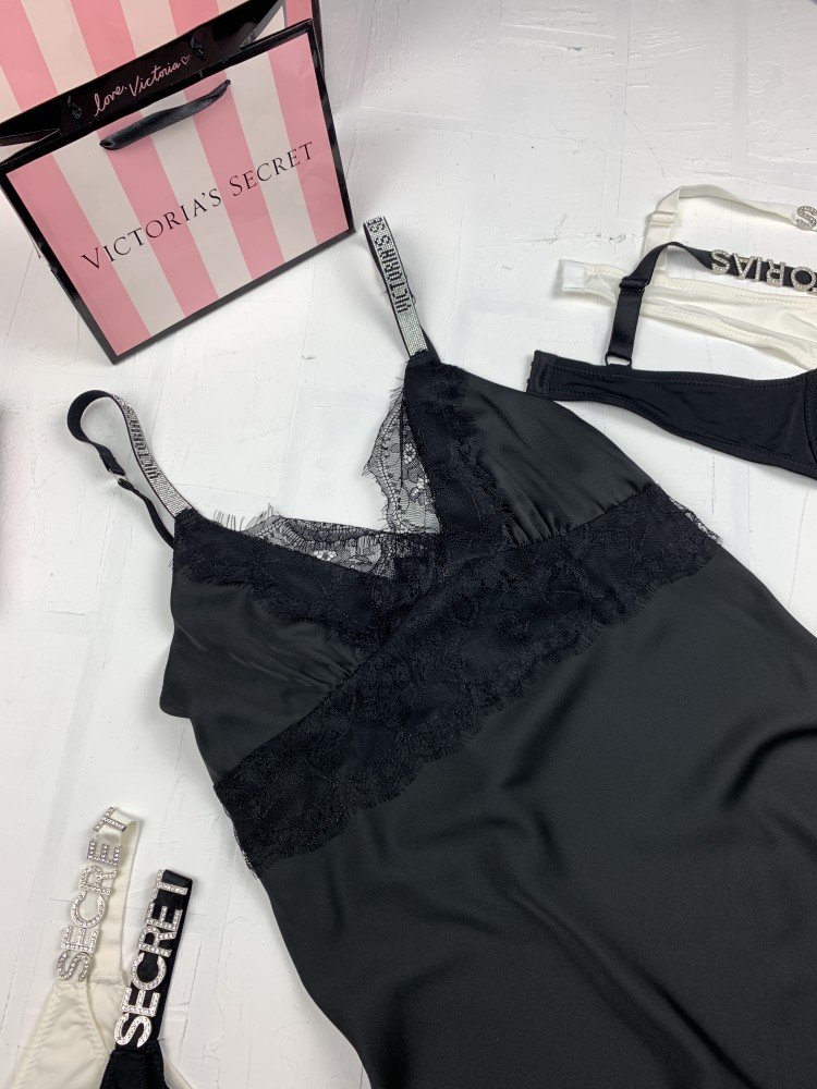 Пеньюар Victoria's secret модель 3 черный kk018 - Зображення 2