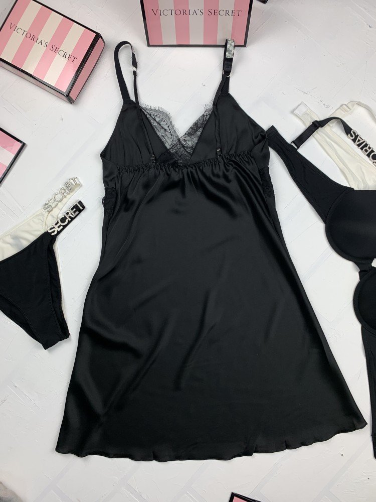 Пеньюар Victoria's secret модель 3 черный kk018 - Зображення 4