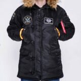 Аляска N-3B Olymp 2018 з нашивками - Slim Fit, Black