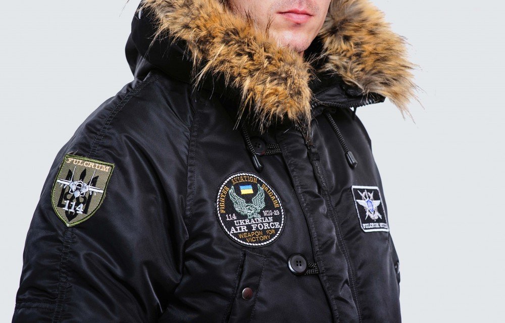 Аляска N-3B Olymp 2018 з нашивками - Slim Fit, Black - Зображення 2