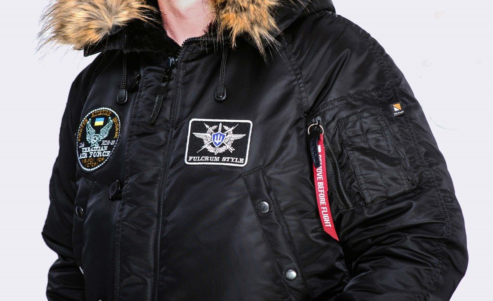 Аляска N-3B Olymp 2018 з нашивками - Slim Fit, Black - Зображення 3