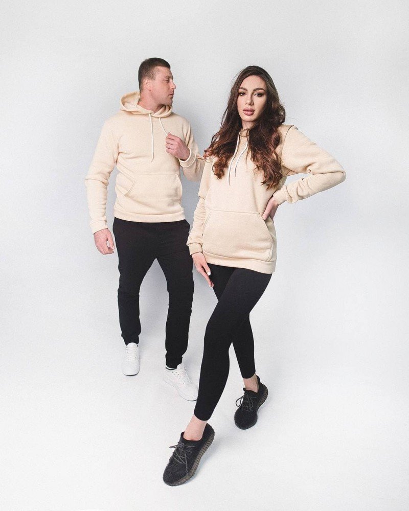 Худи+Худи Dekka Flis D63 светлый беж + темный беж - Зображення 2