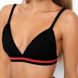 Бюстгалтер чёрный с красной полосой