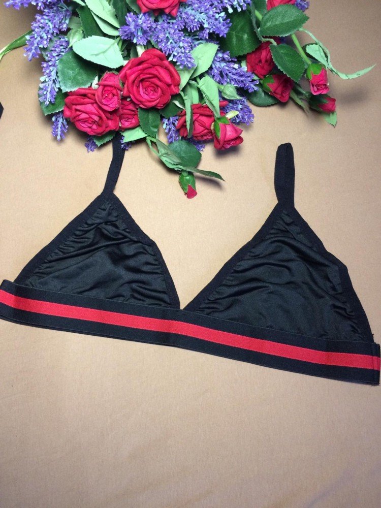 Бюстгалтер чёрный с красной полосой - Зображення 2
