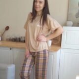 Пижама клетка коричневая