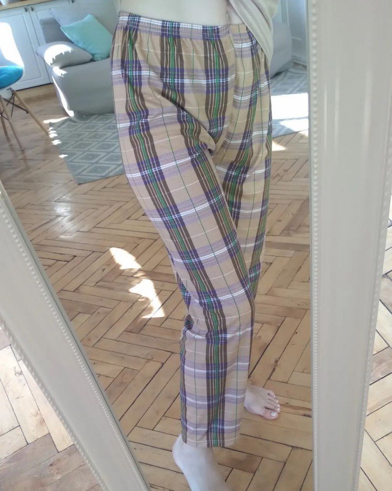 Пижама клетка коричневая - Зображення 5