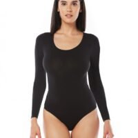 Боди женское BOSANOVA Black черный, длинный рукав